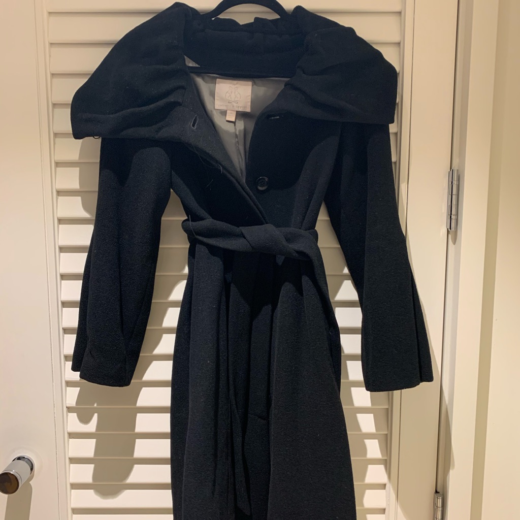 Rebecca Taylor Shawl Neck Coat With Belt